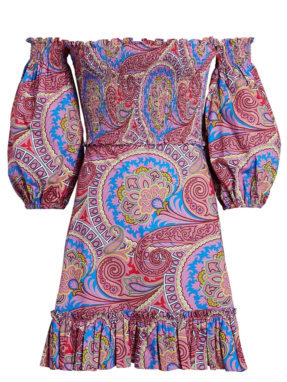 Alexis Alona Paisley Smocked Off-The-Shoulder Mini Dress size XS/S